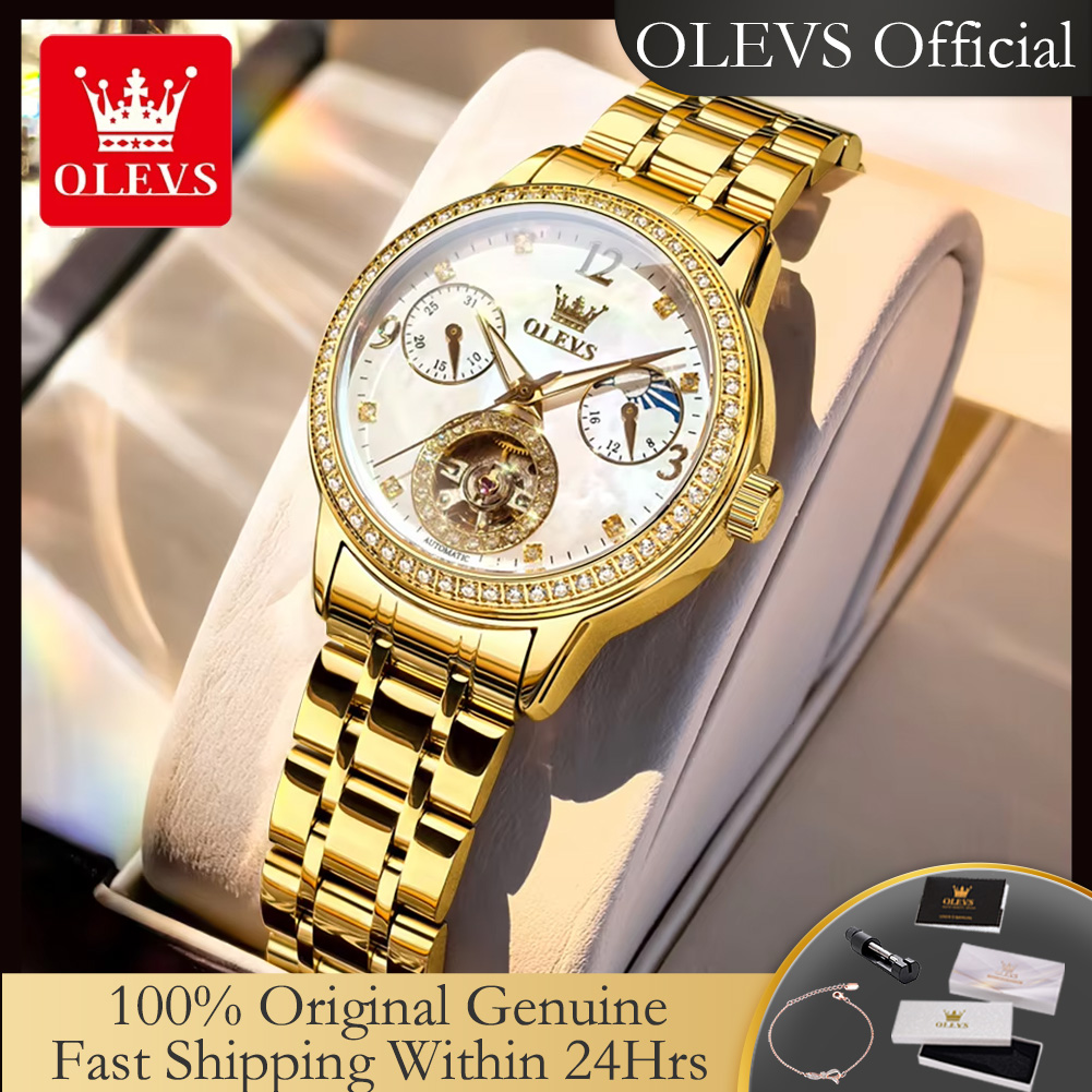 Luxury Watch Moon Phase - OLEVS 6750 Jam Tangan Wanita Otomatis