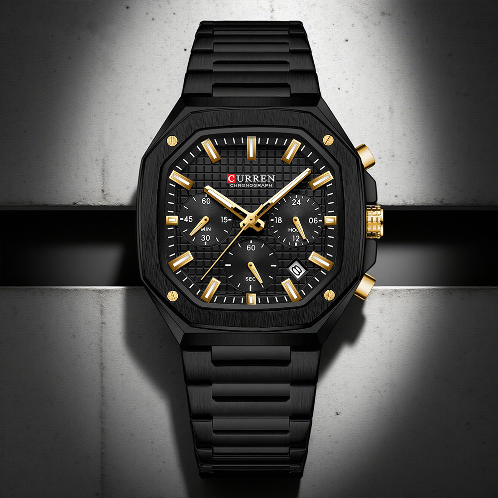 Luxury Watch Dial - CURREN Jam Tangan Chrono Persegi Mewah
