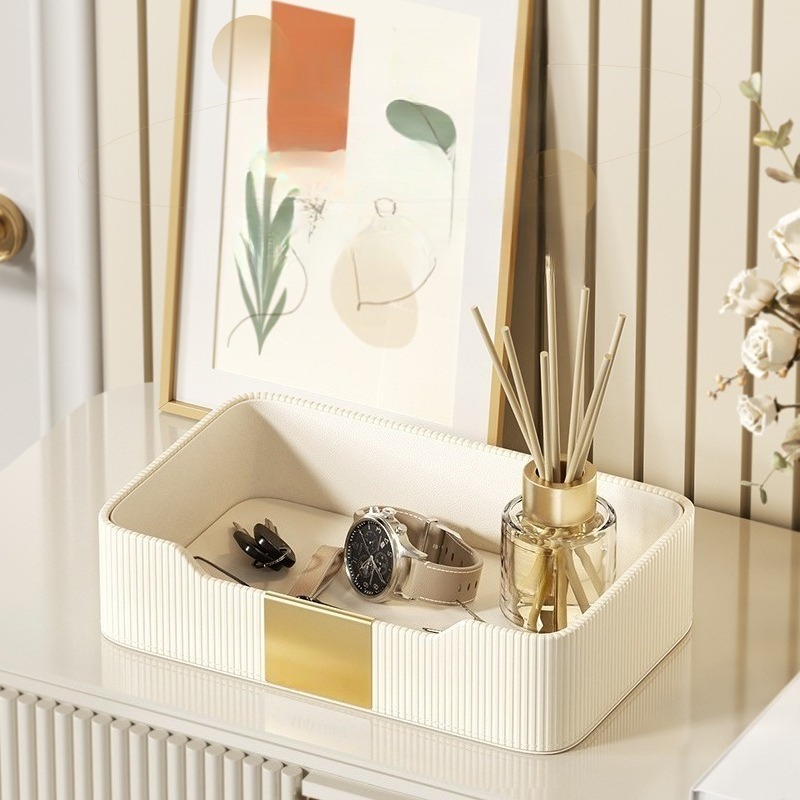 Baki Meja Kulit PU - Organizer - Luxury Watch Levels ulasan dan harga