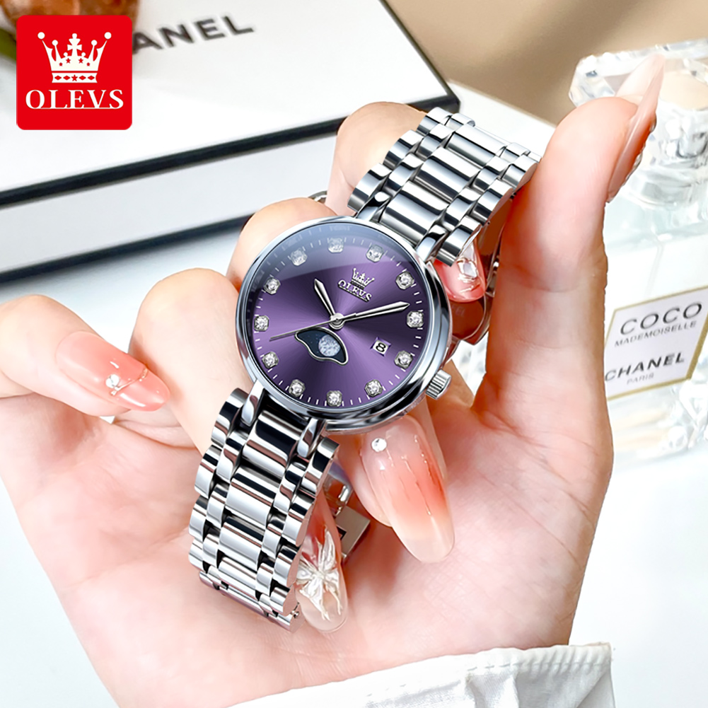 OLEVS jam tangan wanita, elega - Luxury Watch Moon Phase ulasan dan harga