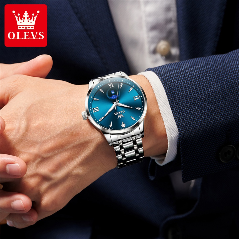 OLEVS Moon Phase Jam Tangan Pr - Luxury Watch Moon Phase ulasan dan harga