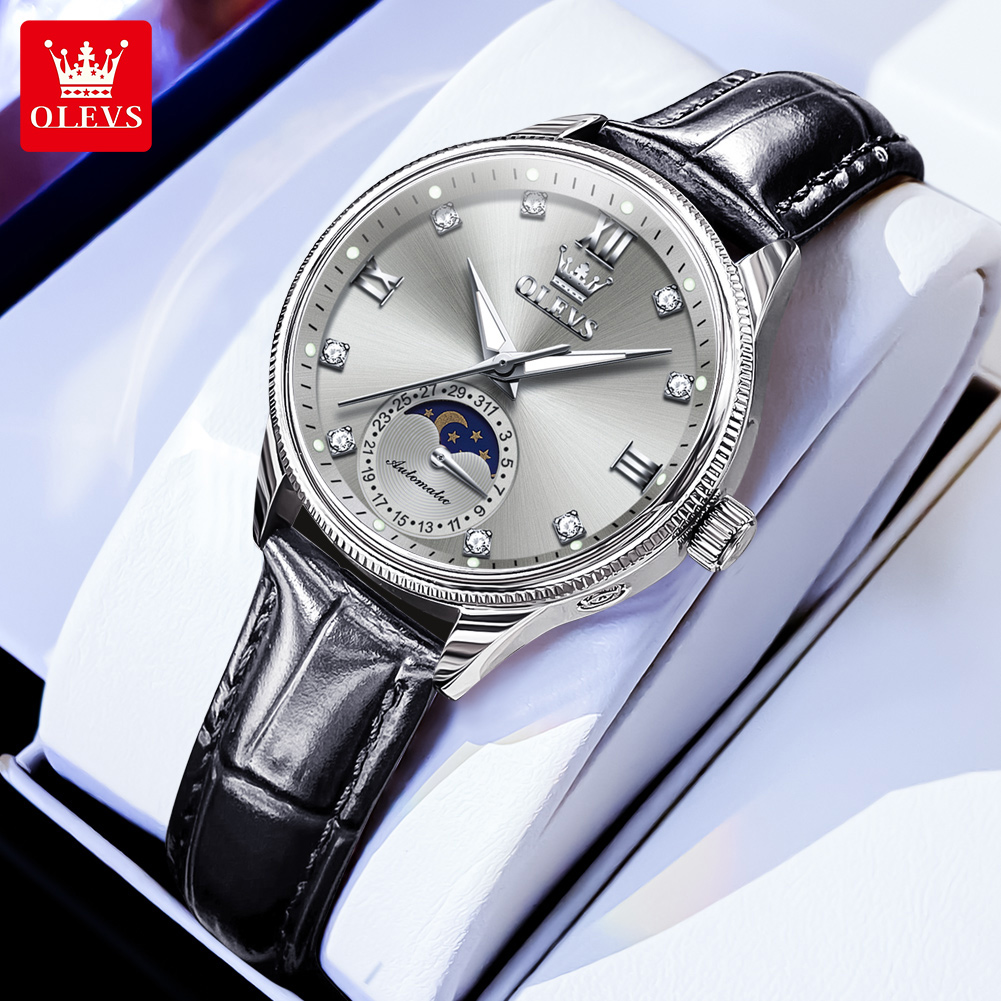 OLEVS Jam Tangan Wanita Fashio - Luxury Watch Moon Phase ulasan dan harga
