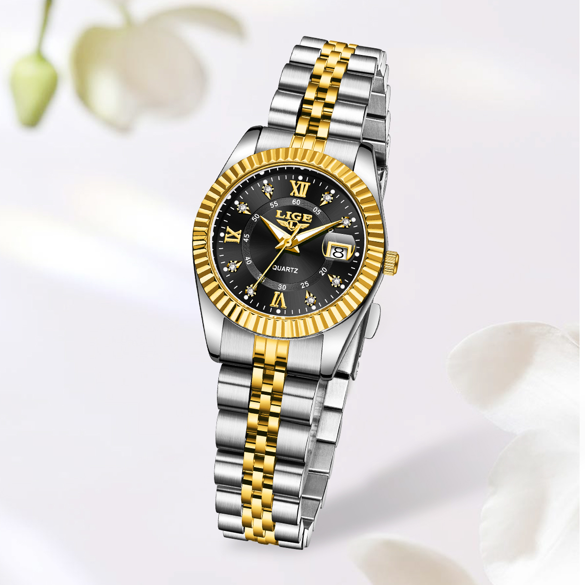 LIGE Jam Tangan Kuarsa Wanita  - Luxury Watch Holder ulasan dan harga