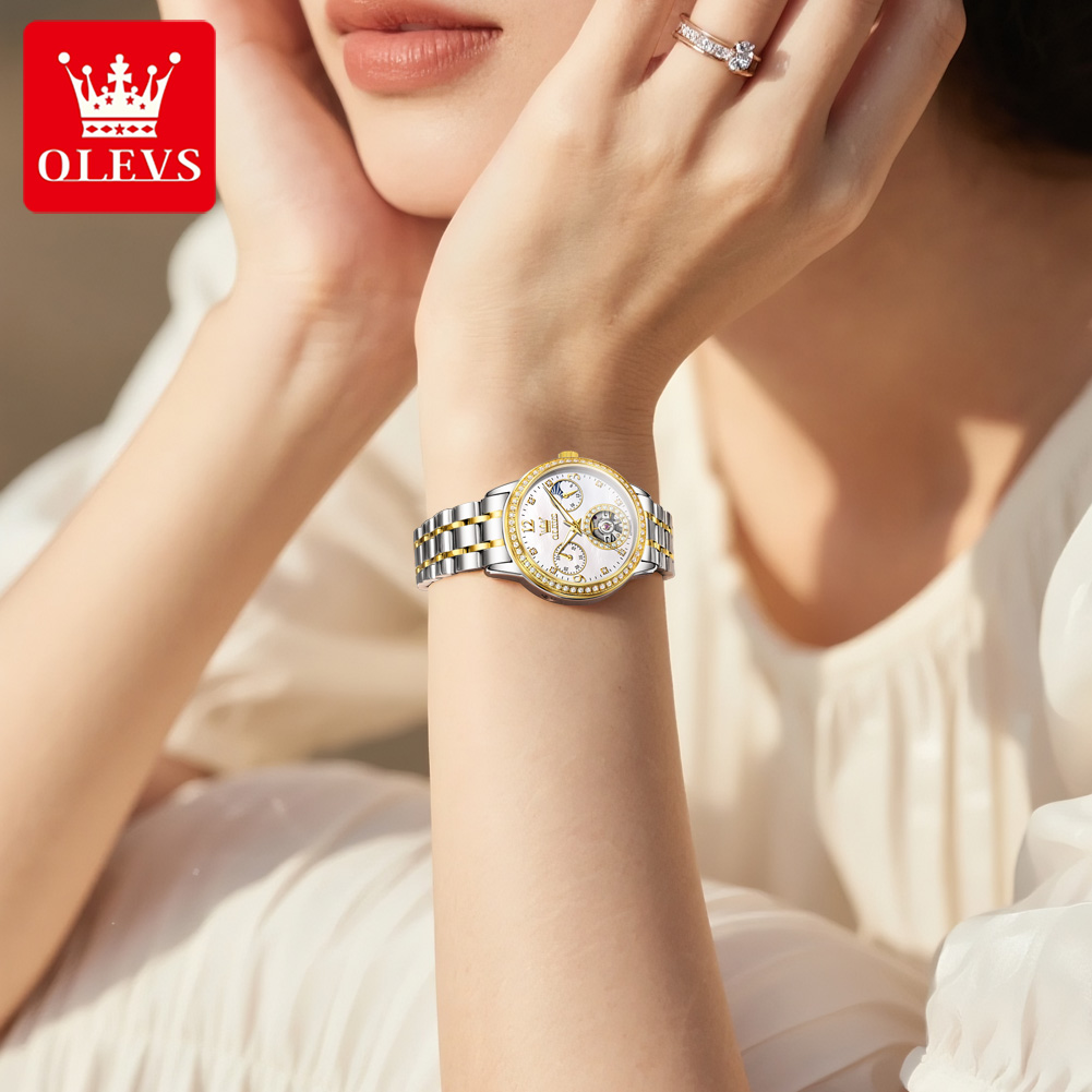 Jam Tangan Otomatis OLEVS Untu - Luxury Watch Moon Phase ulasan dan harga